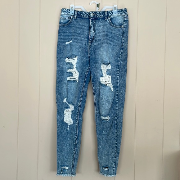 Tinseltown Distressed Acid Washed Hi Rise Skinny Jeans Size 13 Juniors - Picture 1 of 11